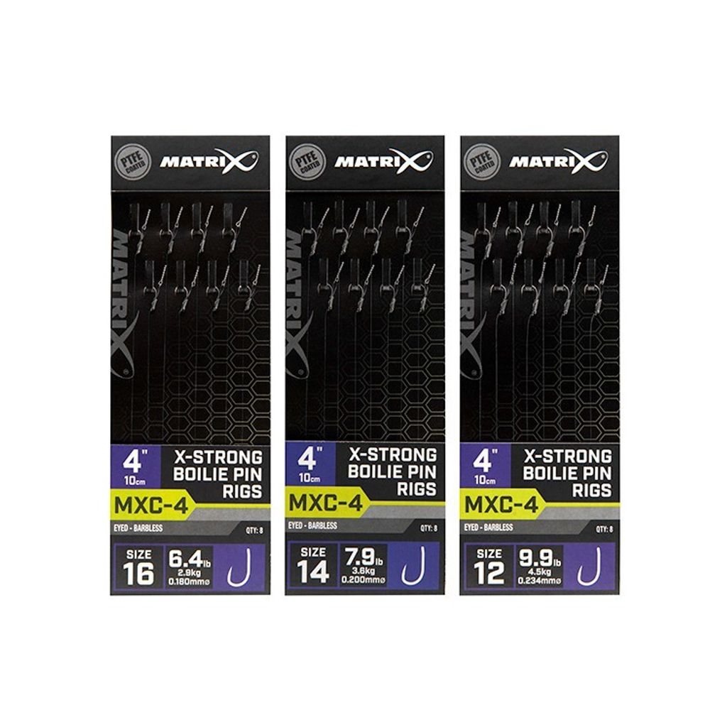 Matrix MXC-4 - Gr. 14 Barbless / 0,20mm / 4" (10cm) / X-Strong Boilie Pin - 8 Stk.