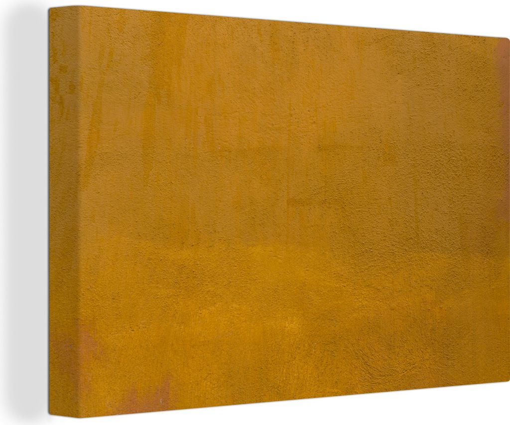 OneMillionCanvasses - Leinwandbilder - 140x90 cm, Verputzte Betonwand mit einer rostigen Struktur, Wandbilder Kunstdruck Wanddekoration - Foto au...
