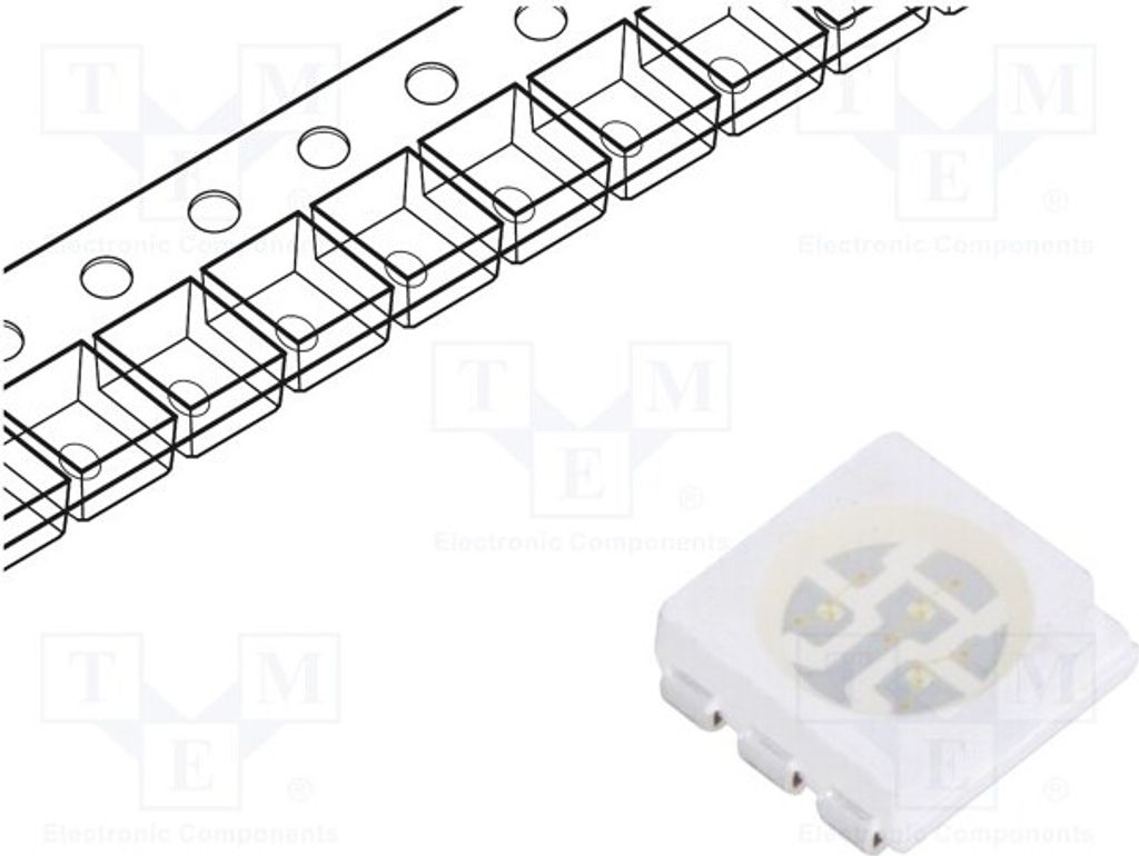 5x LED 5,4x5x1,5mm 12lm SMD 5050,PLCC6 3500÷4500mcd grün 120° FYLS-5050NPG3C LED-