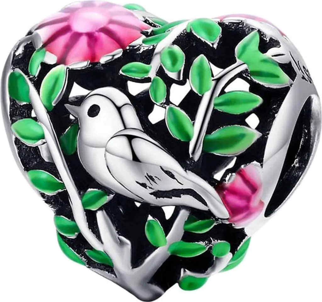 Charms per Pandora Ciondolo cuore verde S925
