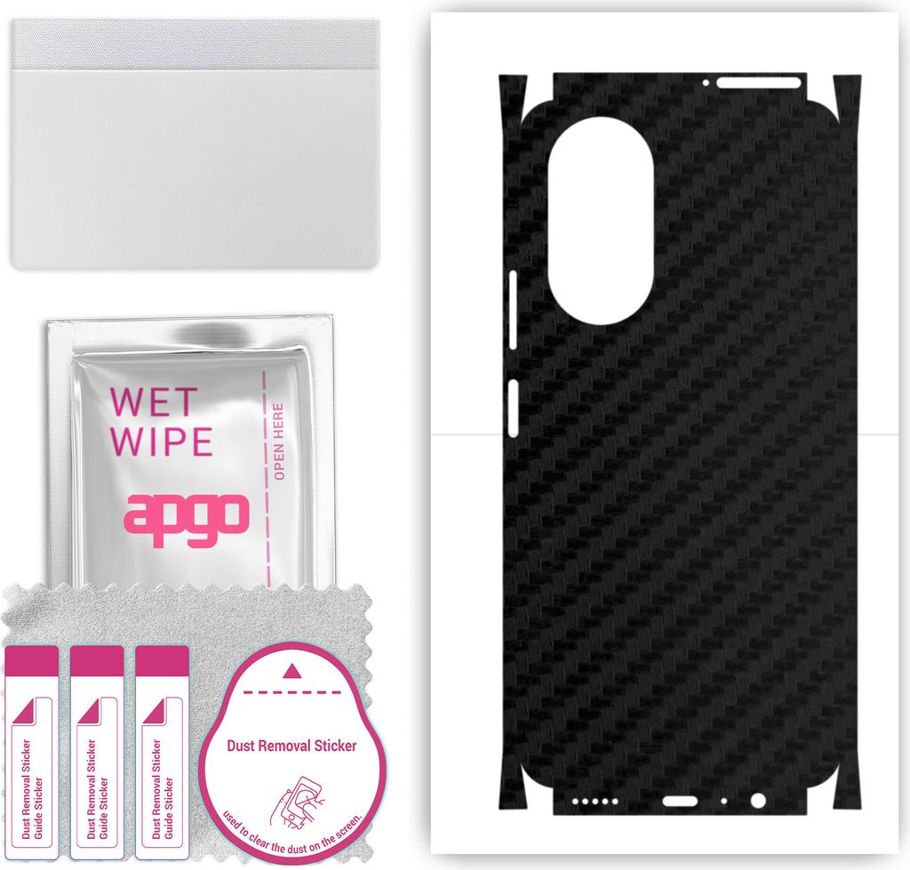 apgo Rückseite + Seiten Schutzfolie, Skin, kompatibel mit Honor X7, Hinten Displayschutzfolie aus Vinylfolie, kratzfest, einfache Montage - Schwar...