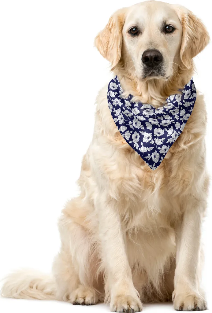 Foulard per Cani ABAKUHAUS 55x55 cm Poppy Corsage Blu Navy