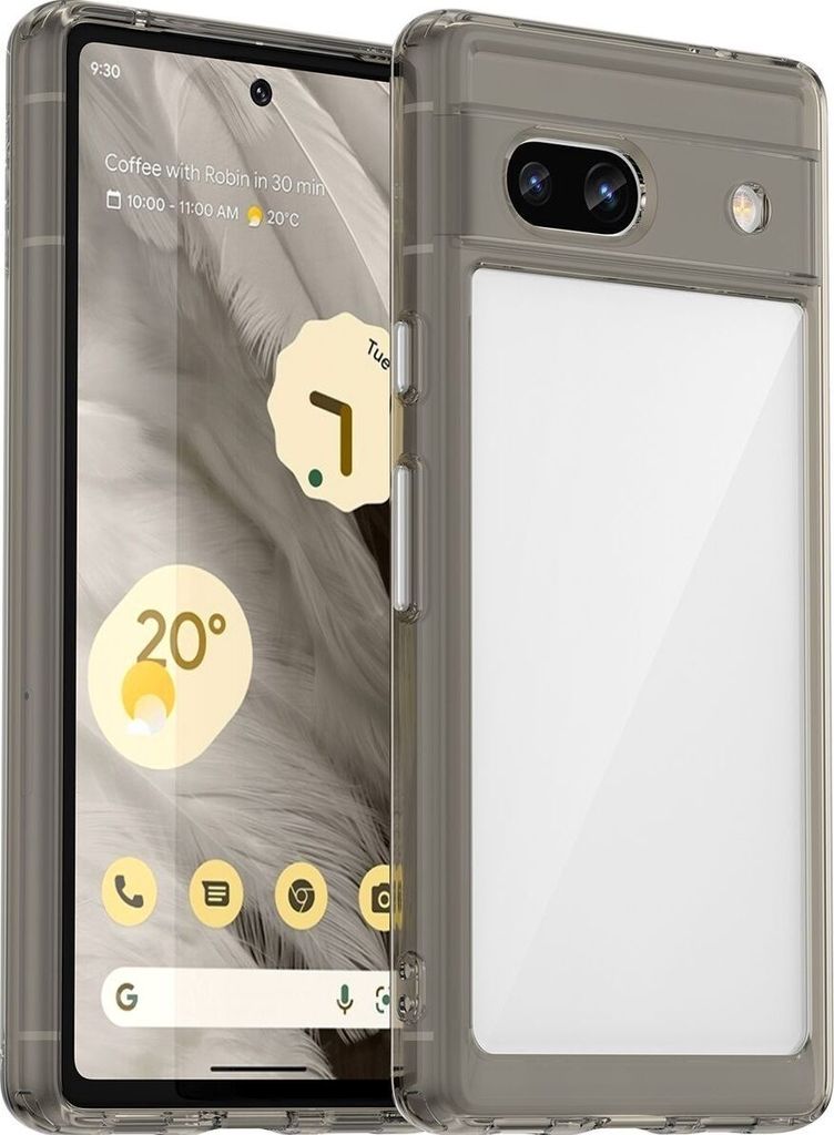 Mobigear Crystal Google Pixel 7a Hülle Hardcase Backcover - Transparent / Grau