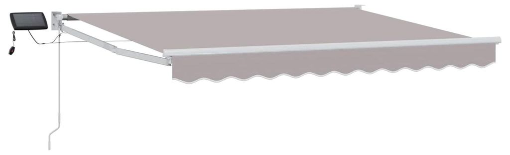 Manuelle Gelenkarmmarkise - CLORIS - Wasserabweisender Stoff - mit LEDs - Hellgrau 3,5x2,5 m - Markisen C614