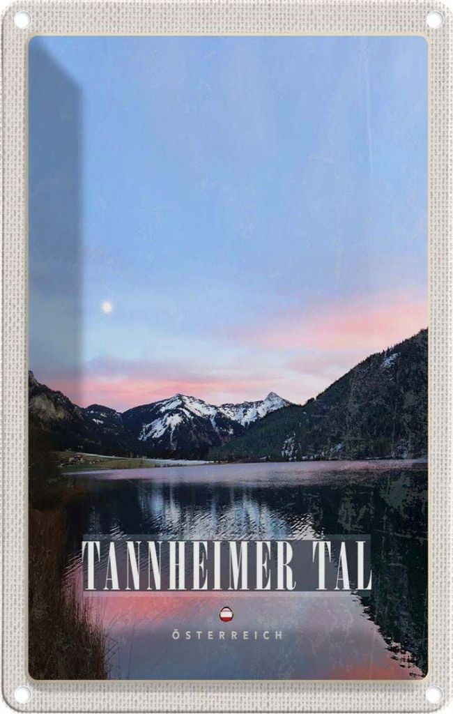 vianmo Blechschild 30x20 cm Tannheimer Tal See Natur Sonnenaufgang Bildmotiv Reisemotiv Abenteuer Reisen Urlaub