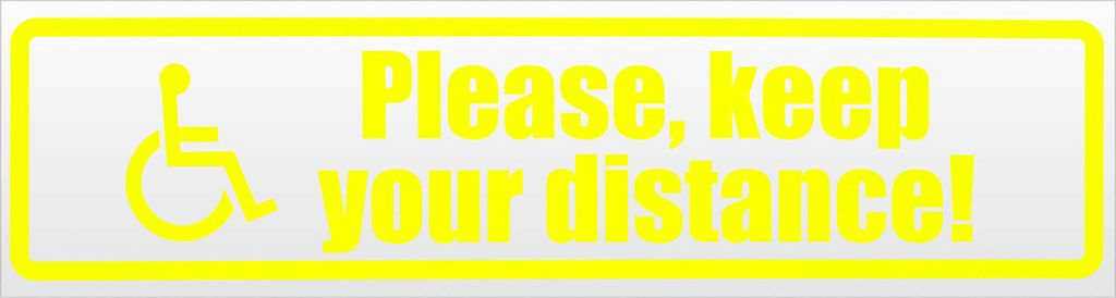 Please Keep Your Distance Magnetschild Schild magnetisch - 20cm Neongelb - Magnetfolie für Auto PKW Kfz