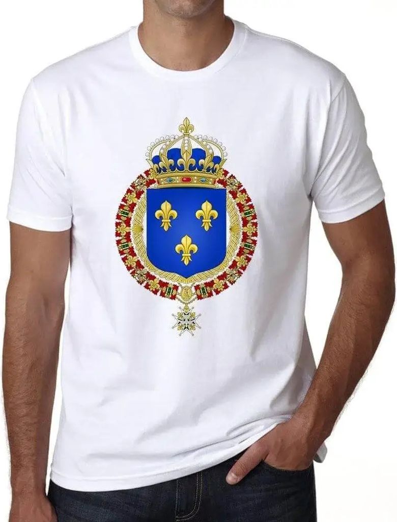 Herren Grafik T-Shirt Wappen des Königreichs Frankreich – Coat Of Arms Of Kingdom Of France – Öko-Verantwortlich Vintage Jahrgang Kurzarm Lus...
