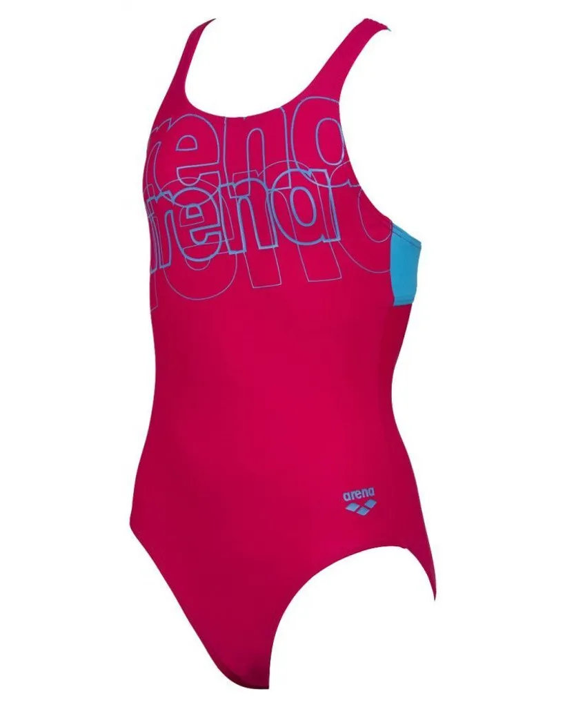 Maillot de bain natation enfant Arena Swim Pro Back 140 rose turquoise