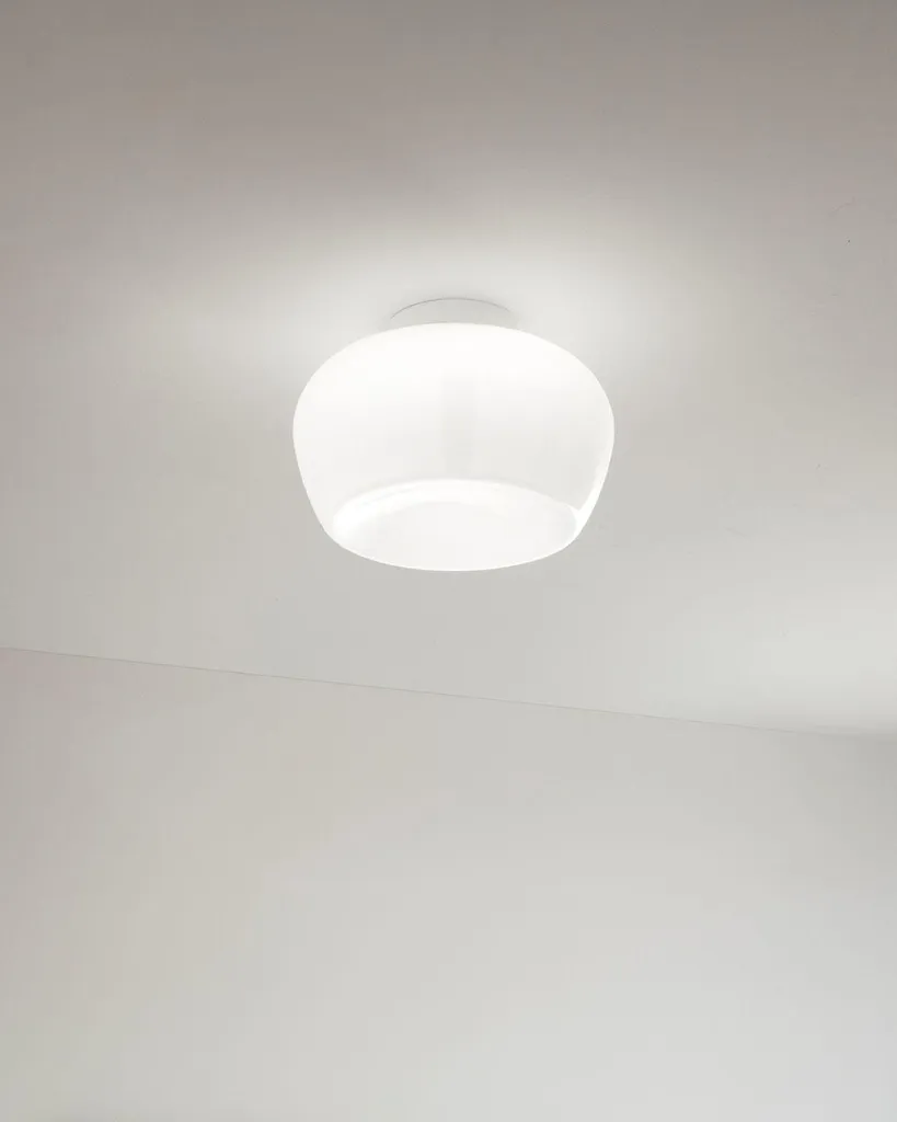 Plafonnier LED Suspendu en Verre Blanc 20W Dimmable Design 38cm