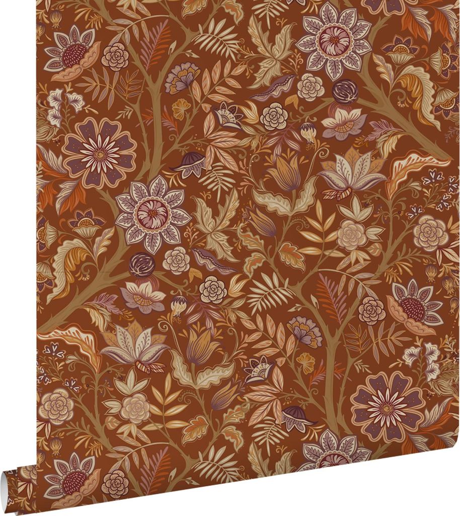 ESTAhome carta da parati fiori retrò vintage marrone Immagine del prodotto 