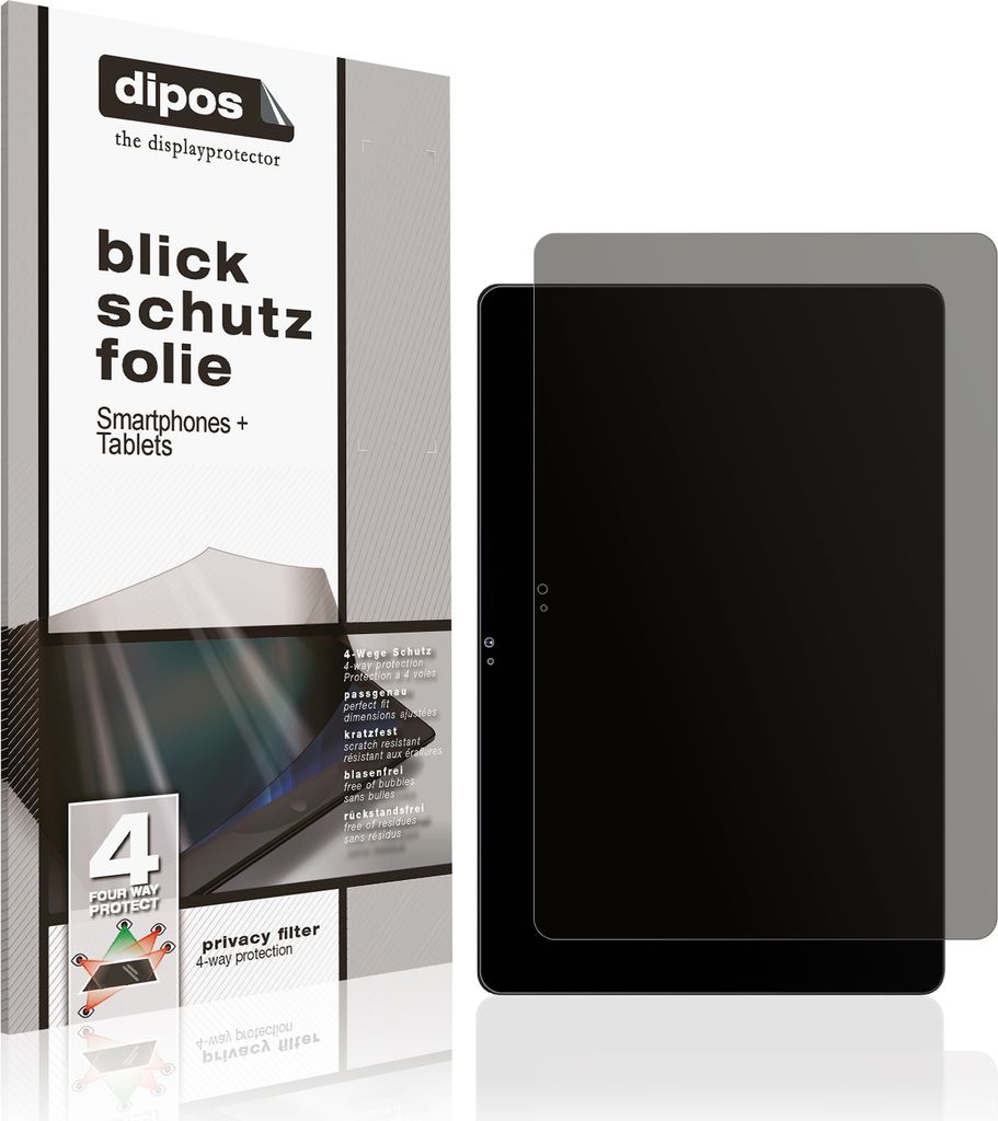 Blickschutzfolie für UJJ U6 10 Zoll matt Schutzfolie Folie Display Schutz dipos
