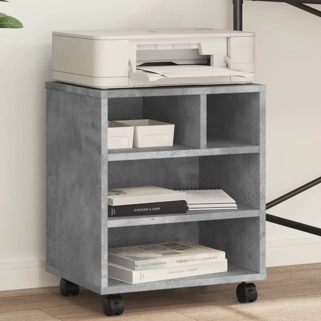 Mobiletto Stampante vidaXL Grigio Cemento 41x32x48 cm - Arredo Ufficio - 2