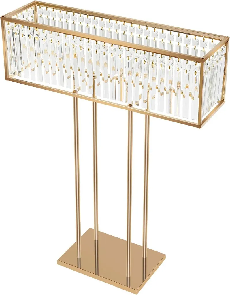 Support Fleurs en Cristal Doré 90cm - Fer Galvanisé Charge 8-10 kg