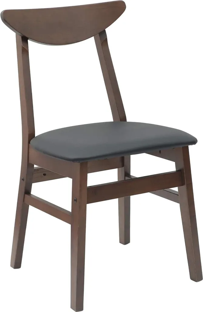 Chaise de salle à manger lot de 2 assises confortables marron clair - 4