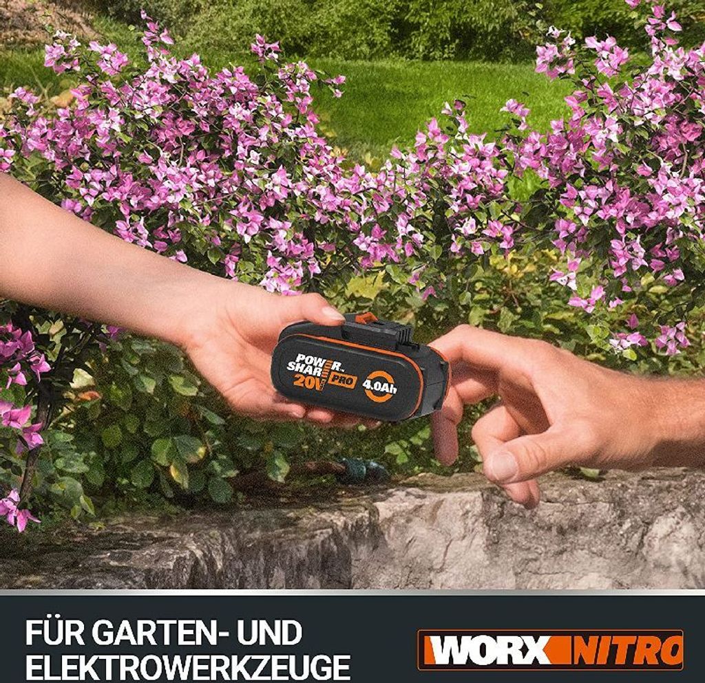 Worx Akku Pro 20V 4,0 Ah mit hoher Kapazität und Anzeige Produktbild 6