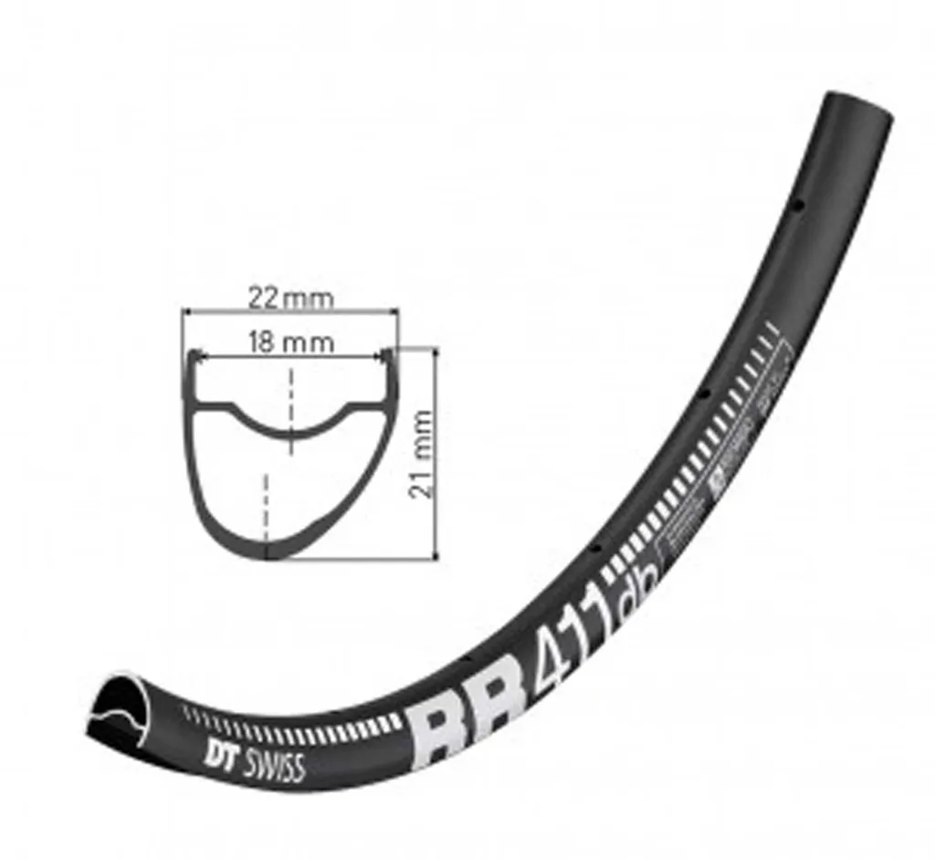 Jante DT Swiss RR 411 Asymmetric Disc 28 pouces 32 trous pour vélo route