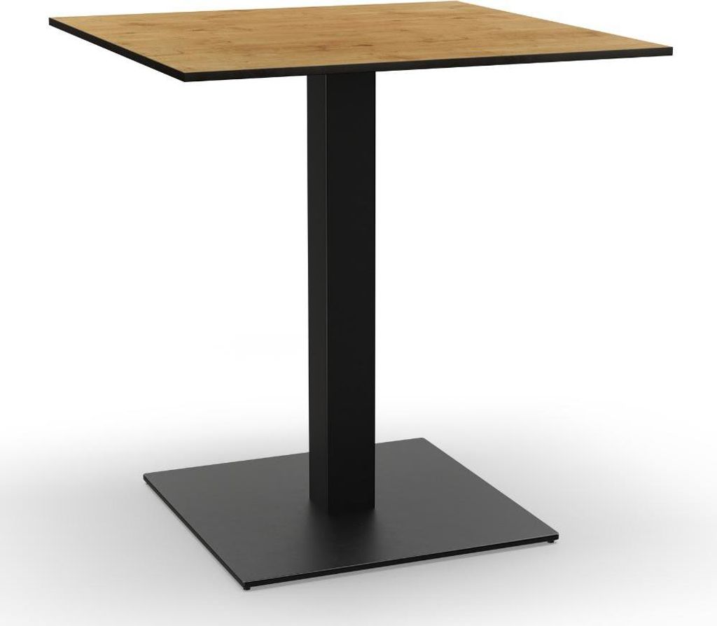 Bistrotisch HPL Compact Premium | 80x80 cm Eiche Sumava | Gusseisen-Gestell 50x50 cm