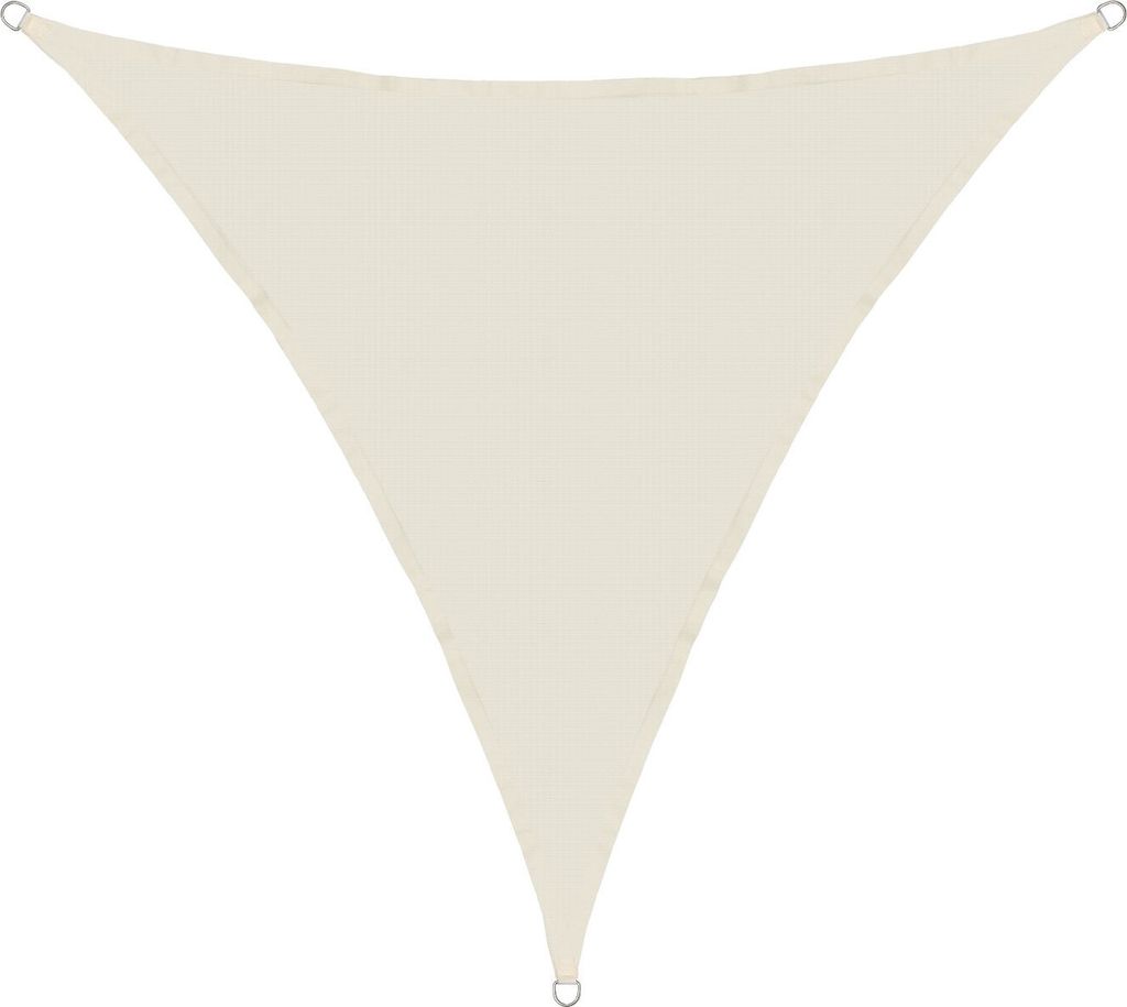 Sonnensegel 6x6x6m dreieckig - luftdurchlässig - HDPE aus einem Stück - Randnähte - 3 Ösen 3Seile - Farbe Creme - - Creme