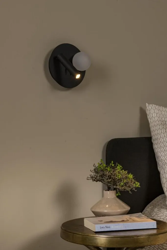 Lampe de lecture murale MATIZ LED design double globe blanc et noir