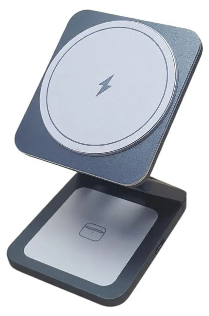 Station de charge induction 3-en-1 carrée pliable pour accessoires