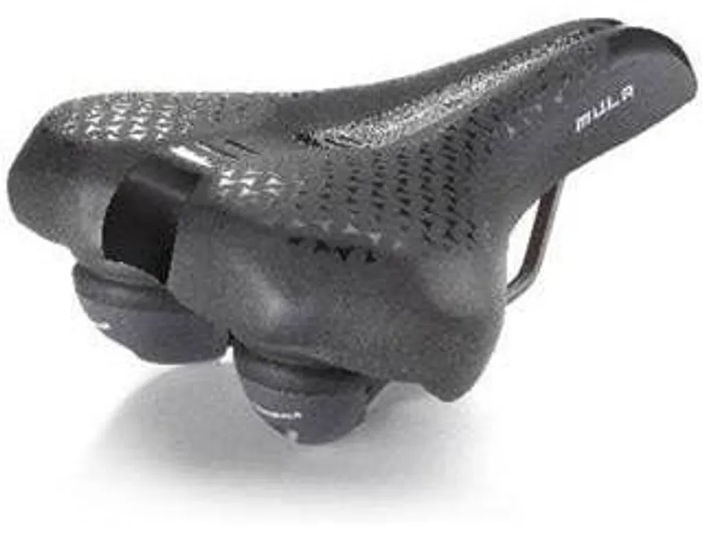 Selle Monte Grappa Mula Skay Noire avec Élastomères - Confort Cyclisme