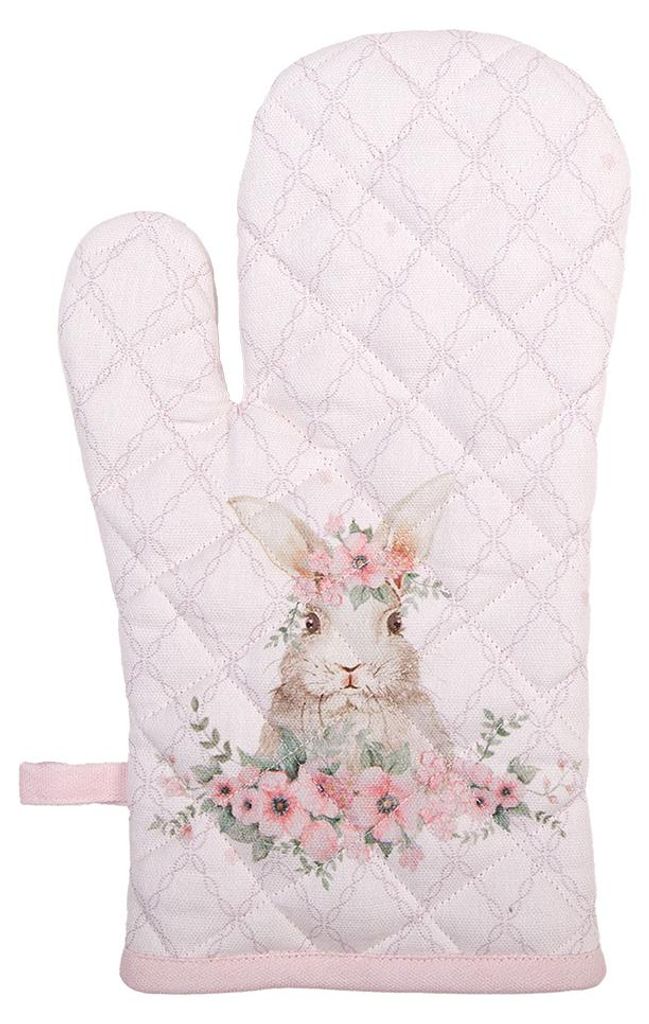 Clayre & Eef Ofenhandschuh 18x30 cm Rosa Baumwolle Produktbild 