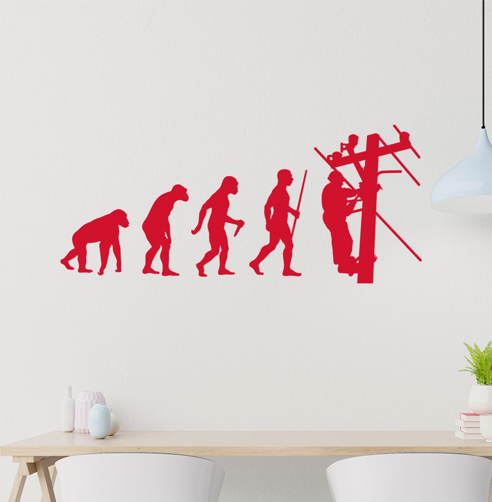 Kletterer Klettern Evolution Wandtattoo Wandaufkleber Wall Sticker - Dekoration, Küche, Wohnzimmer, Schlafzimmer, Badezimmer
