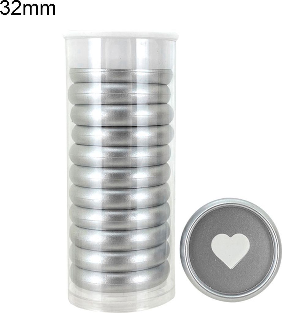 1 Eimerbindungsringe glänzende abnehmbare Abs lose Blatt Pilz Loch Binder Scheiben Bürovorräte-Silber ,Größen:32mm
