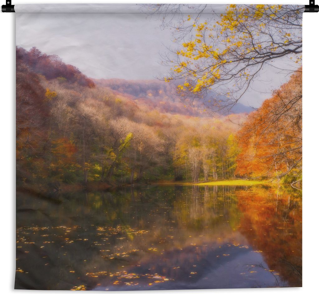 MuchoWow Wandteppich Wandbehang Natur - Wald - Herbst 60x60 cm Tapisserie Dekoration Wandtuch - Dekorationen - Wand Decke