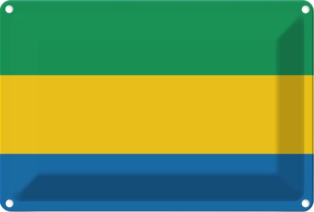 vianmo Blechschild 20x30 cm Gabuns Gabon Flagge Fahne Wappen