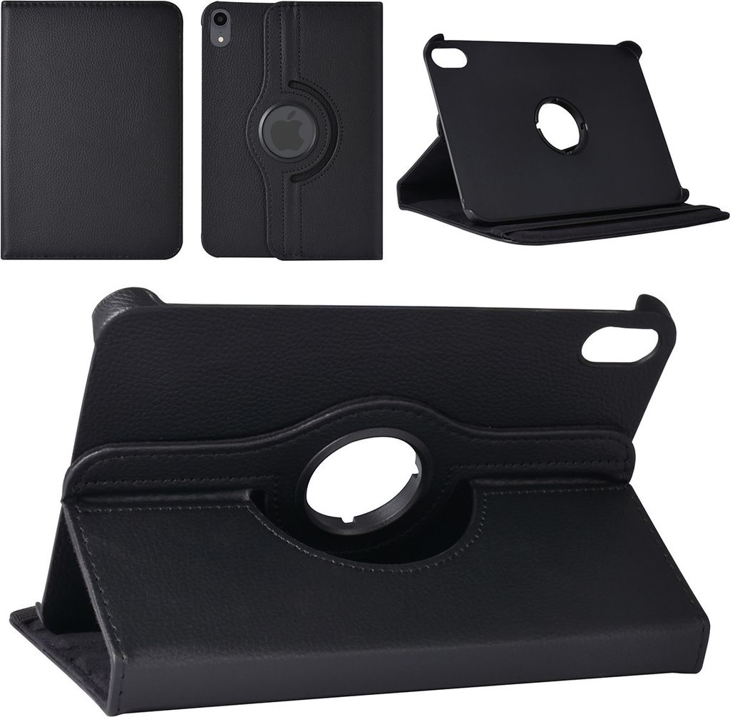 iPad Mini 2021 Book Case Tablet Cover - Black - 360 Degree Rotatable