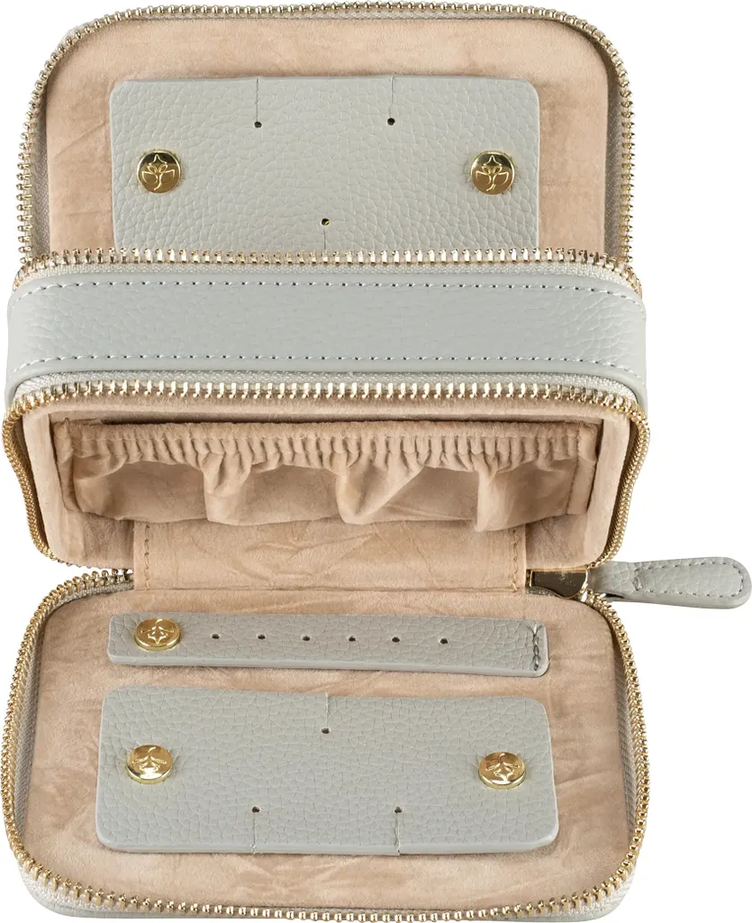 Coffret à bijoux WINDROSE Aurora gris clair avec compartiments bagues - 3