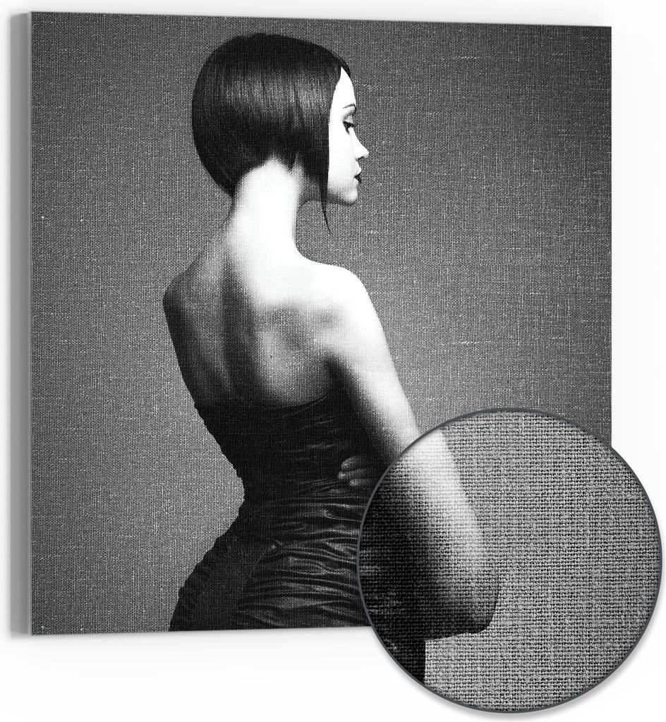 DEQORI Hybrid Leinwand Bild 50x50 cm 'Zarte Silhouetten' Wandbild Glas flach modern