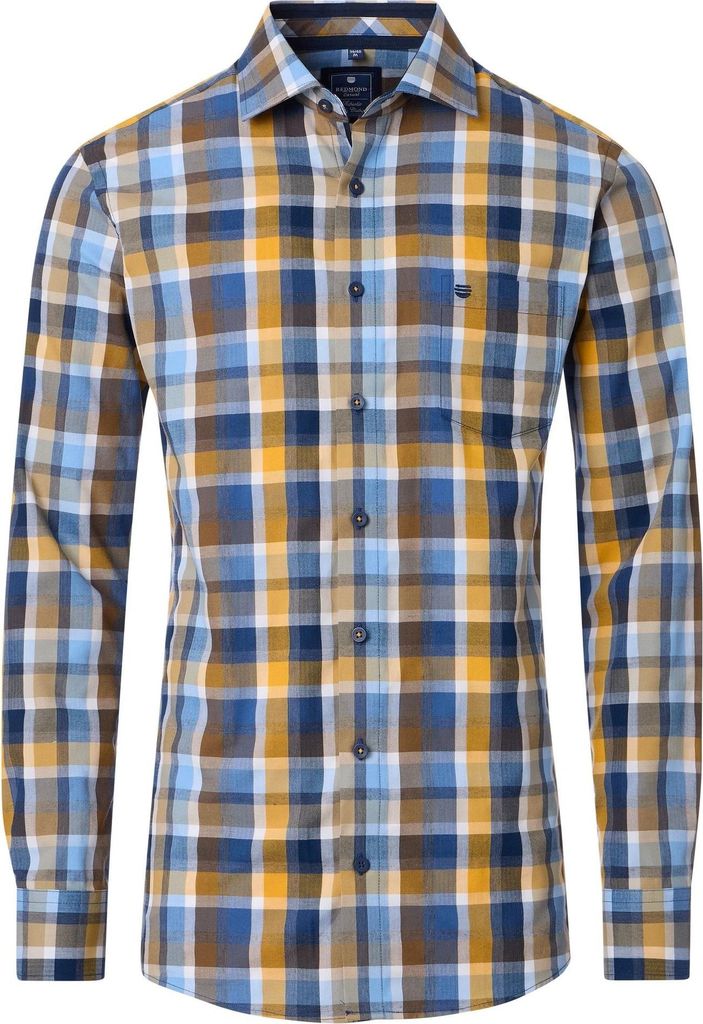 Redmond - Comfort Fit - Herren Freizeithemd Langarm Hemd (252015111), Größe:L, Farbe:Braun (300)