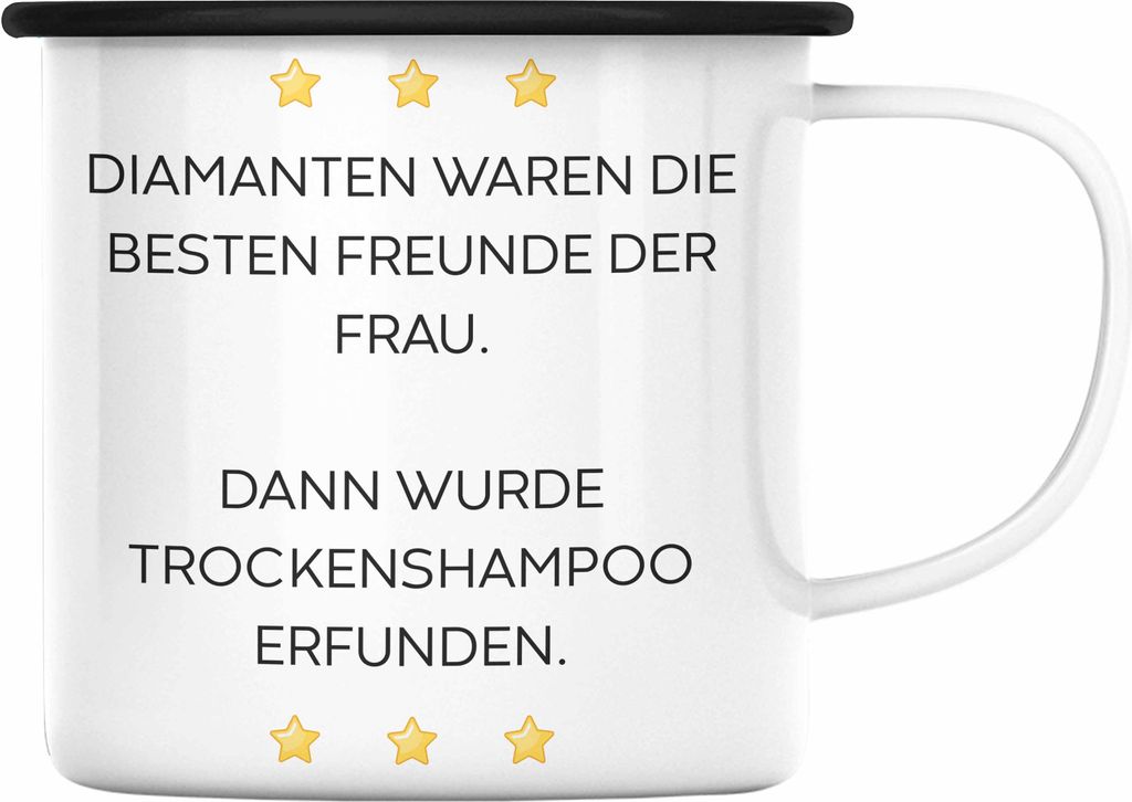 Trendation - Lustige Emaille Tasse mit Spruch für Frauen Männer Arbeit Büro Lustig Emaille Tassen Becher mit Sprüchen Kollegin Geschenk Sarkasm...