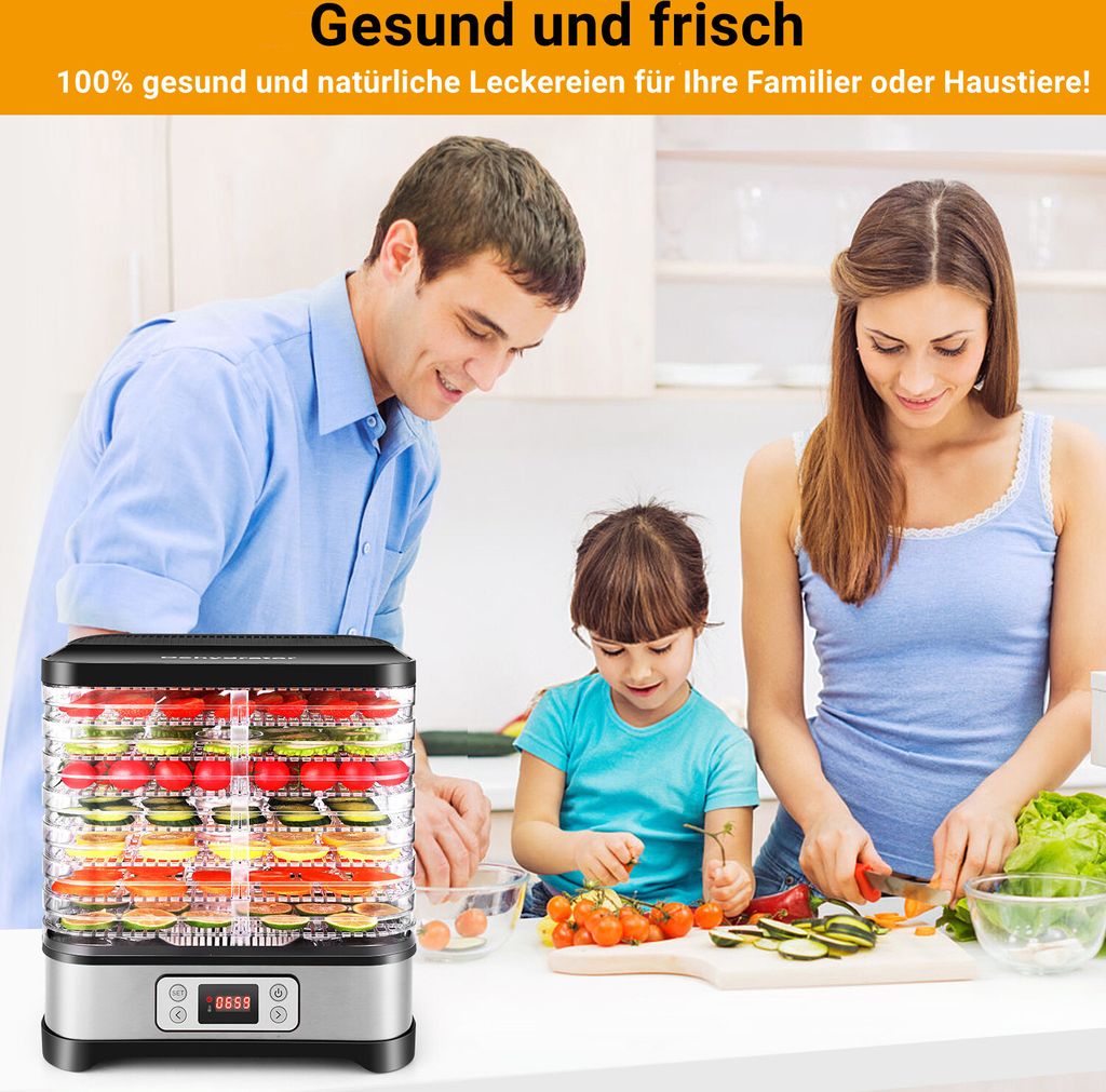Tooluck 400W Edelstahl Dörrgerät mit 8 Ebenen, Produktbild 5