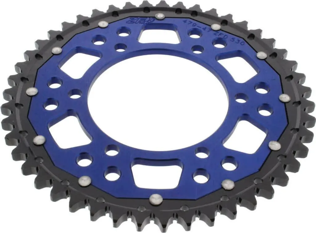 Transmission moto pignon ZF 47 dents pas 530 bleu pour kit chaîne