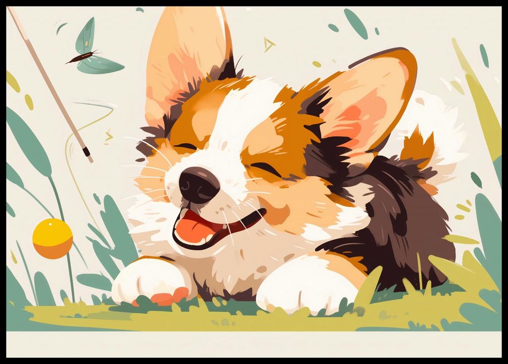 Plakat 84x59,5cm Unbeschwerter Corgi