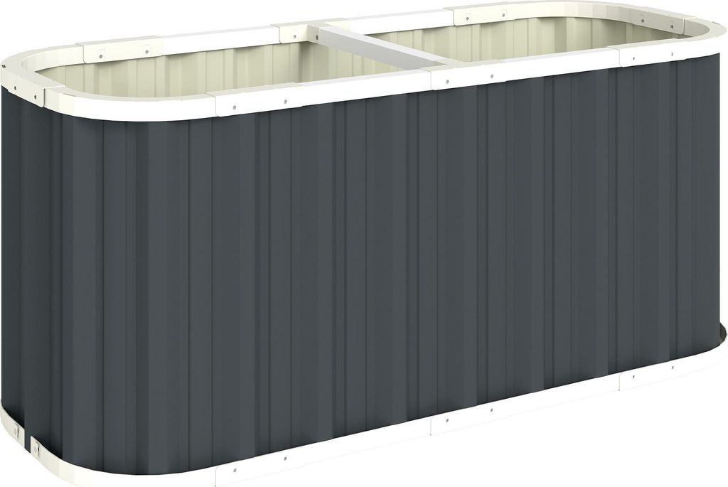 Hochbeet Metall 136 x 53 x 61 cm Tief Gartenbeet mit Schutzkanten Pflanzenetiketten Handschuhe Offenem Boden