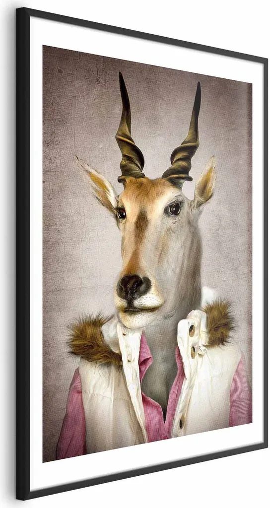 Poster Antelope 60x90cm Cornice Nera con Margine Bianco | Arredo Moderno