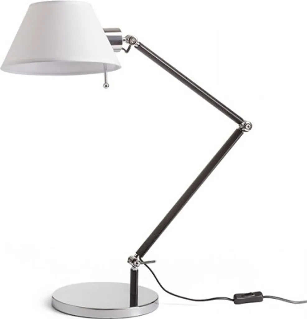 Lampe de Chevet MONTANA Blanc Chrome Noir LED E27 11W Confortable