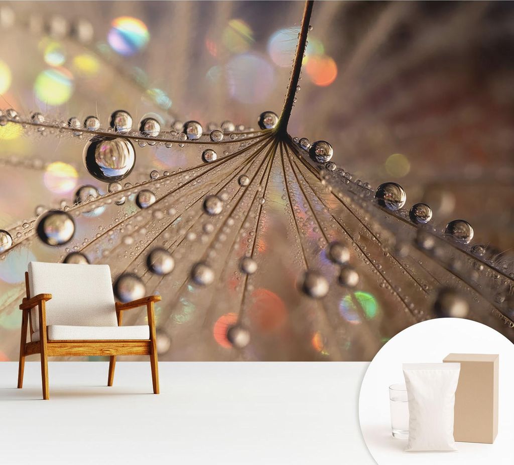 Fototapete - 312x219 cm - Tapete - Wandtapete - Wandbilder - Dekofolie - Tapete Folie - Wand - Dekoration - Wohnzimmer - Perlentropfen
