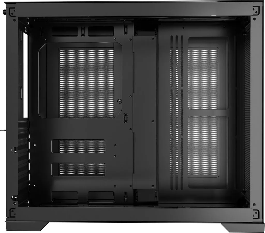 Boîtier PC ATX mi-tour à double chambre pour setup gaming sans ventilateur