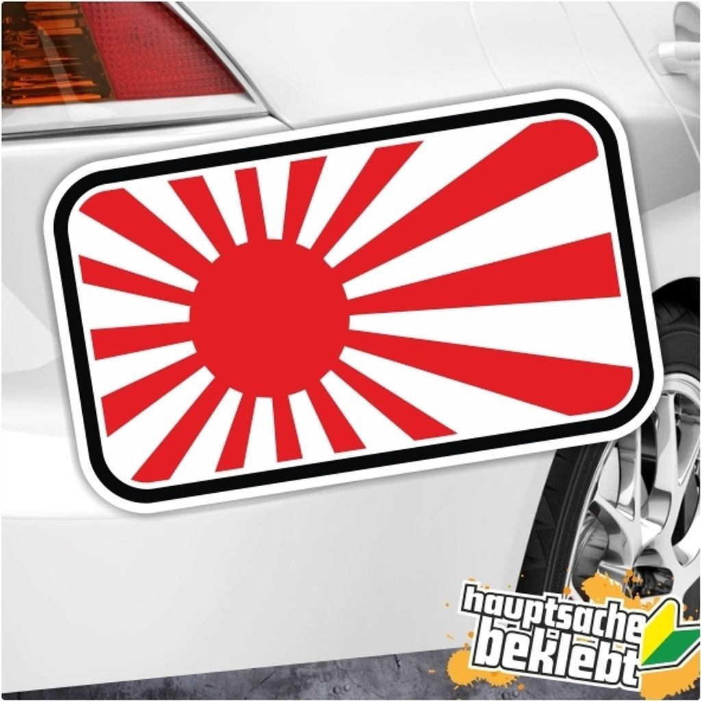 Kiwistar - Autoaufkleber - 20x12 cm - Japan KriegsFlagge Fahne - Kyokujitsuki War für Auto, Laptop, Fahrrad, LKW, Motorrad Aufkleber Mehrfarbig St...