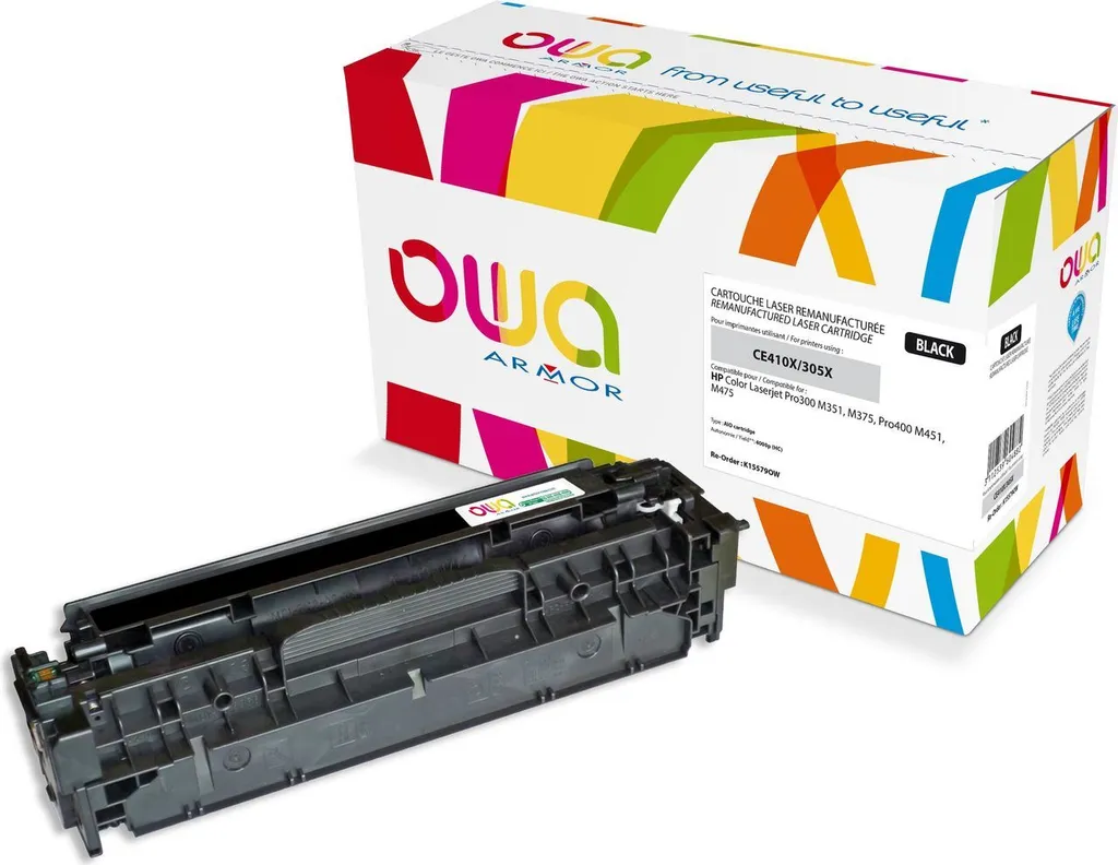 Toner Nero Alta Capacità OWA Armor HP 305X CE410X - 4k Pagine