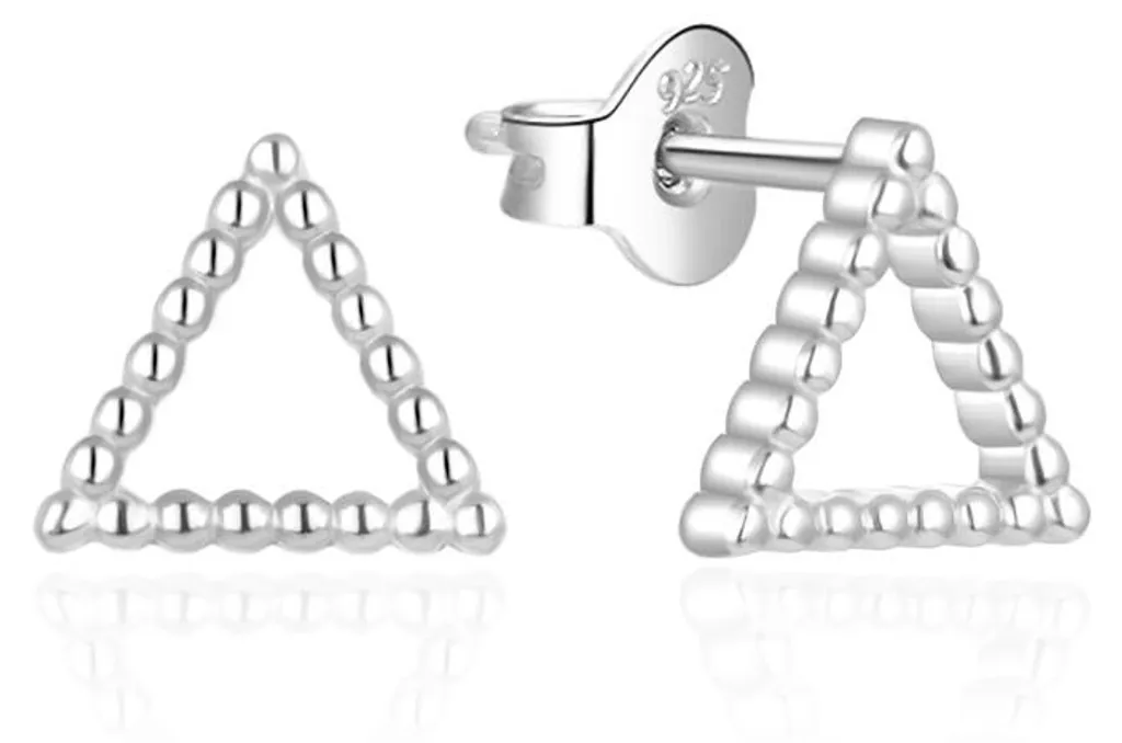 Bijoux d'oreilles Triangle en argent pour bureau et soirées chics