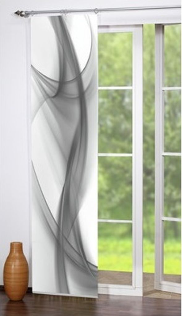Home Wohnideen Schiebevorhang Flammgarn DigitaldruckClifton 1 teilig 245 x 60 cm Grau