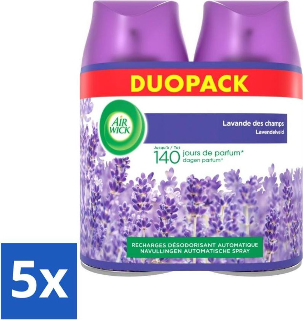 Air Wick Freshmatic – Nachfüllpackung für Lufterfrischer – Reiner Lavendelduft – Set – 2 x 250 ml - Vorteilspack - 5 Stücke