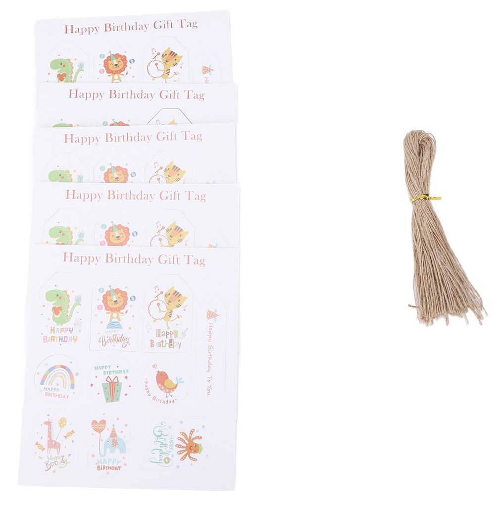 100 Stück Geschenkanhänger, knitterfrei, reißfest, ungiftig, sichere Beuteletiketten mit Juteschnur für Dekorationen