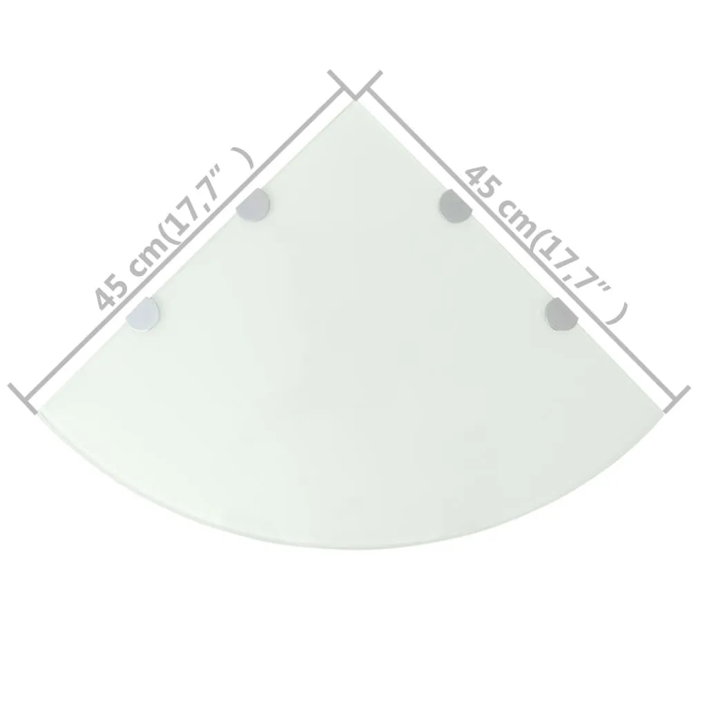 Mensole Angolari Vetro Bianco 45x45 cm vidaXL - Resistenti e Sicure - 7